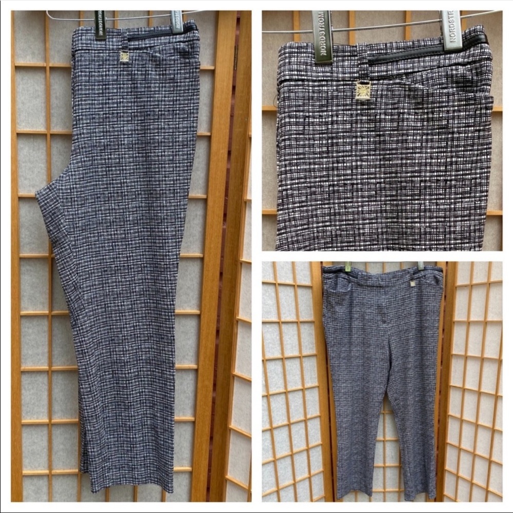 Ann Klein Stretch Black/White career/Dress Pants SZ 14